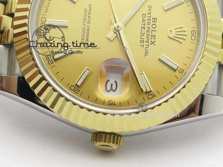MiroTime 0115 DateJust II 41mm SS YG BP Maker Best Edition Gold Dial On New Version Jubilee Bracelet A Premium 3603